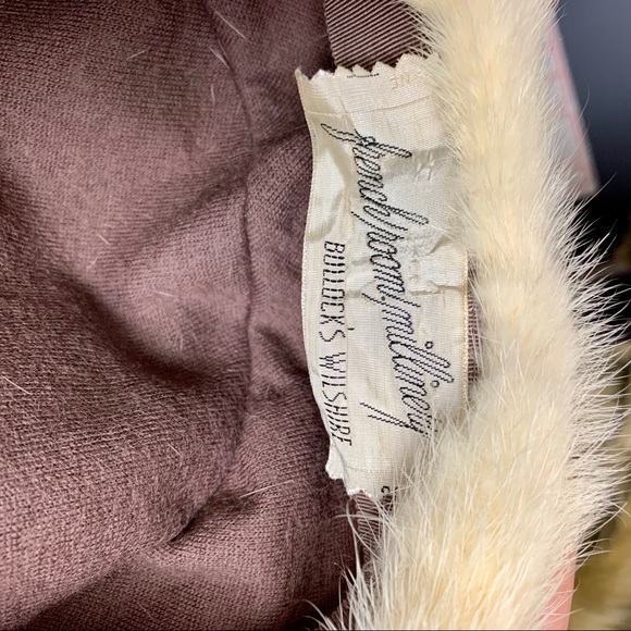 Bullocks Wilshire Off White Mink Fur Hat - Picture 6 of 7